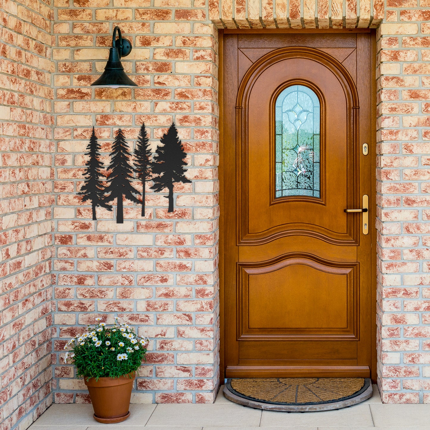 A Family of Pine Tree Forest Wall Art, Nature and Cabin Art, Evergreen Trees Metal Wall Decor