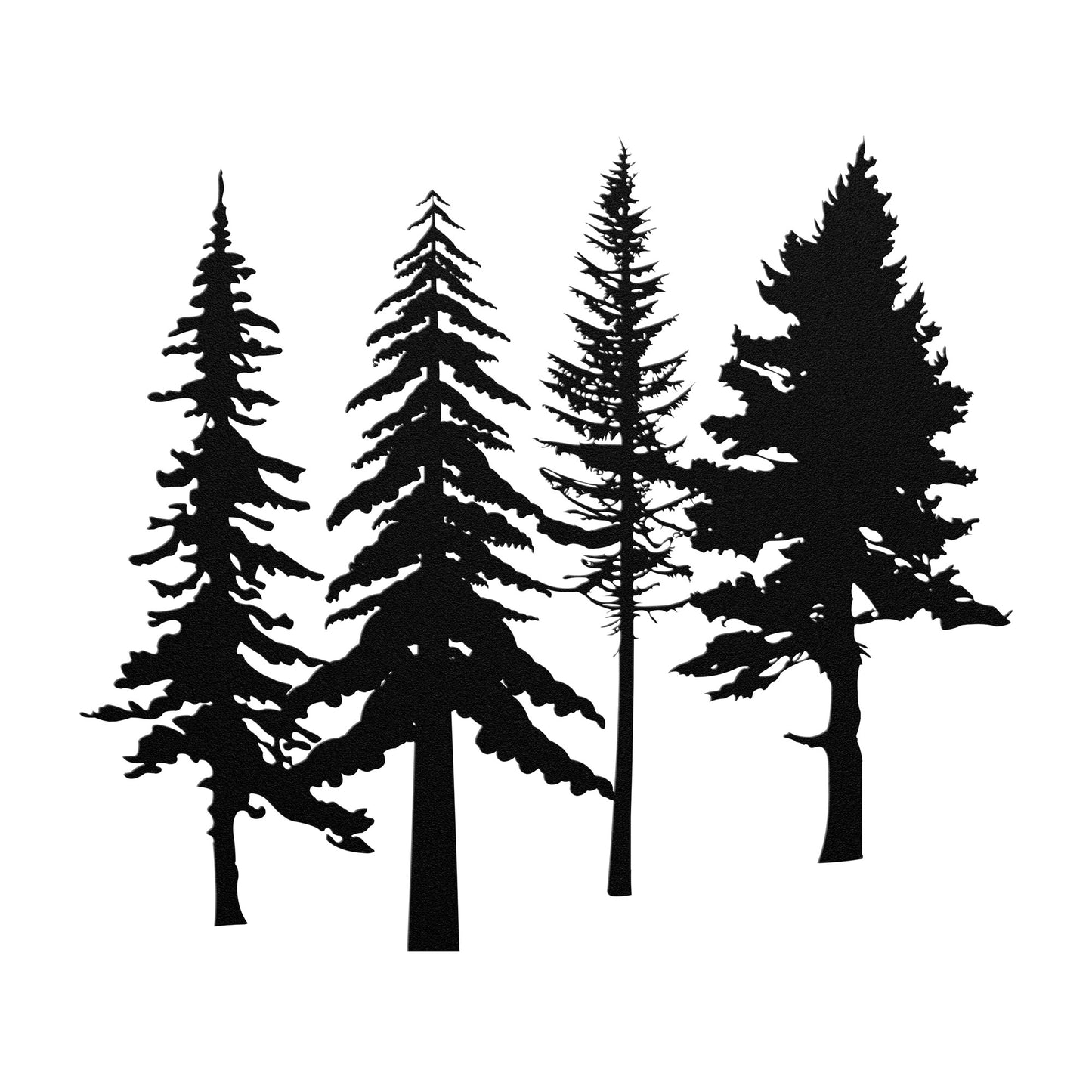 A Family of Pine Tree Forest Wall Art, Nature and Cabin Art, Evergreen Trees Metal Wall Decor