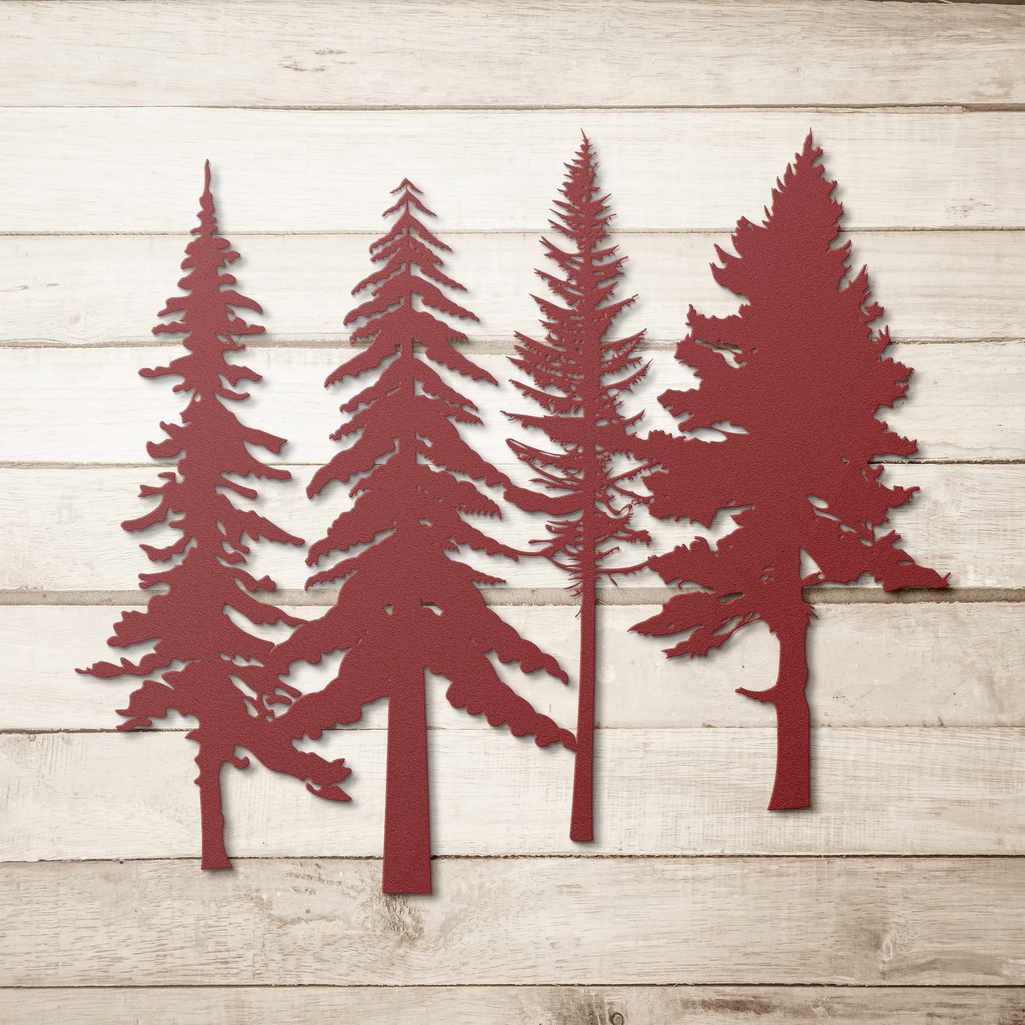 A Family of Pine Tree Forest Wall Art, Nature and Cabin Art, Evergreen Trees Metal Wall Decor