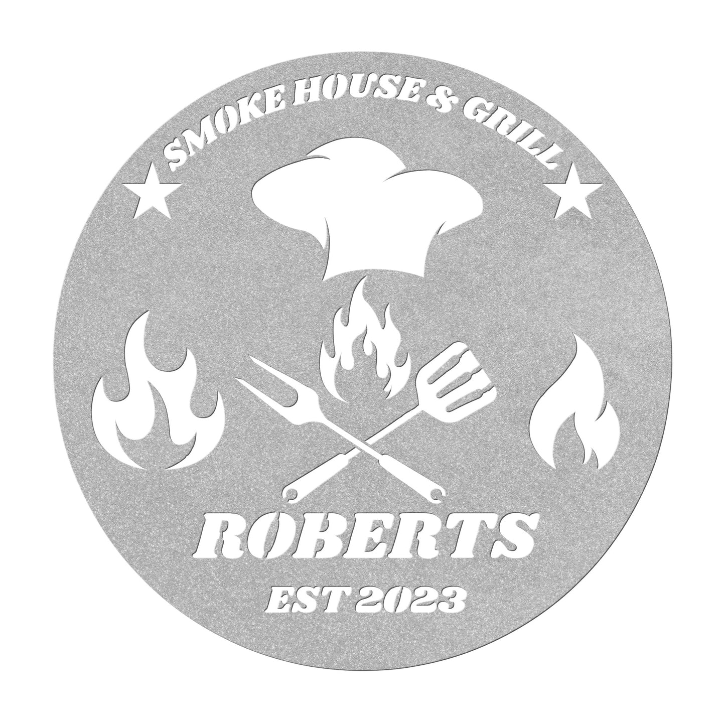 BBQ & GRILL custom sign, Personalized Metal BBQ Sign, Outdoor Kitchen Metal Signs