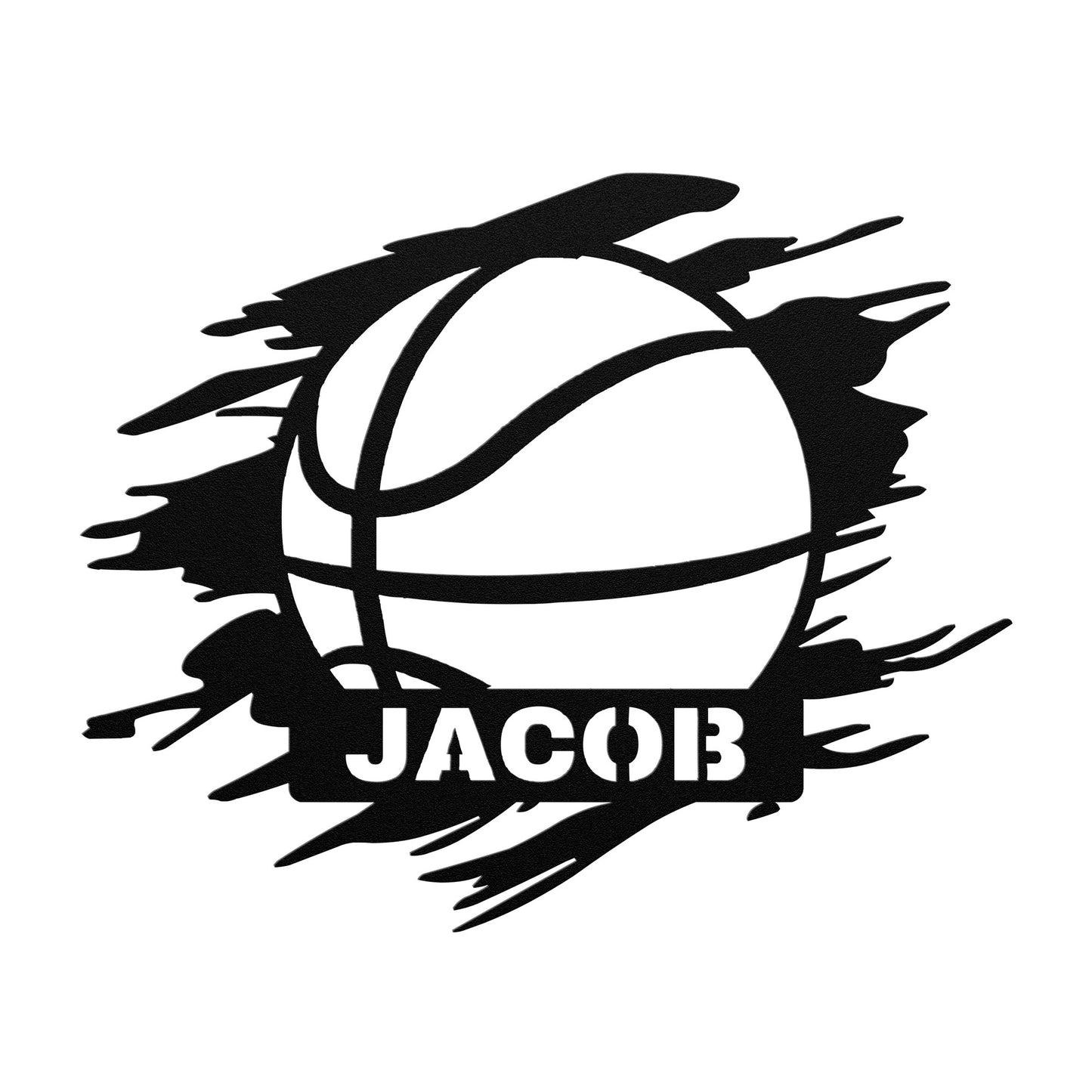 Custom Basketball Metal Wall Art Sign, Personalized Basketball Player Name Sign, Basketball Monogram, Metal Sports Decor