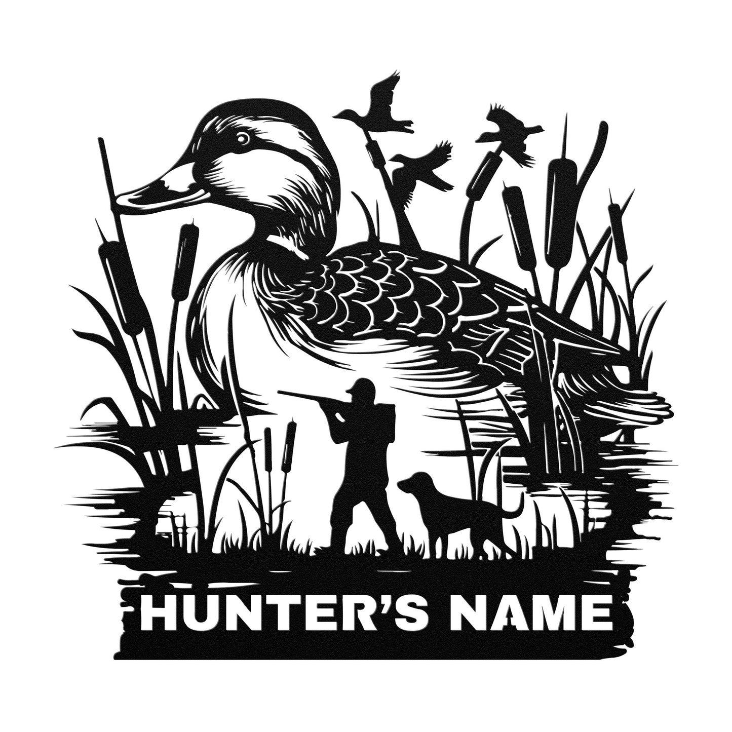 Custom Duck Hunter Name Metal Sign, Porch Metal Sign, Outdoor Sign, Front Door Sign, Cabin Sign