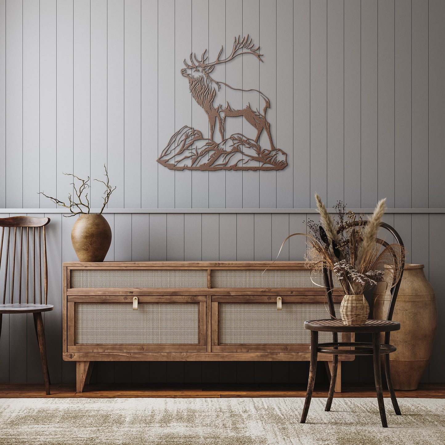 Deer Elk Metal Sign, Deer Buck Art, Cabin Decoration, Housewarming Gift