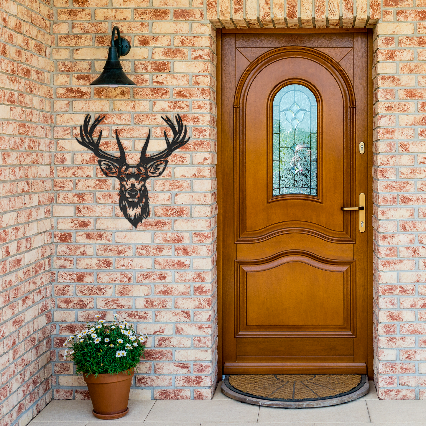 Deer_Head_Buck_Head_Steel_Metal_art_Hun_Black_Brick_Entrance_Mockup.png