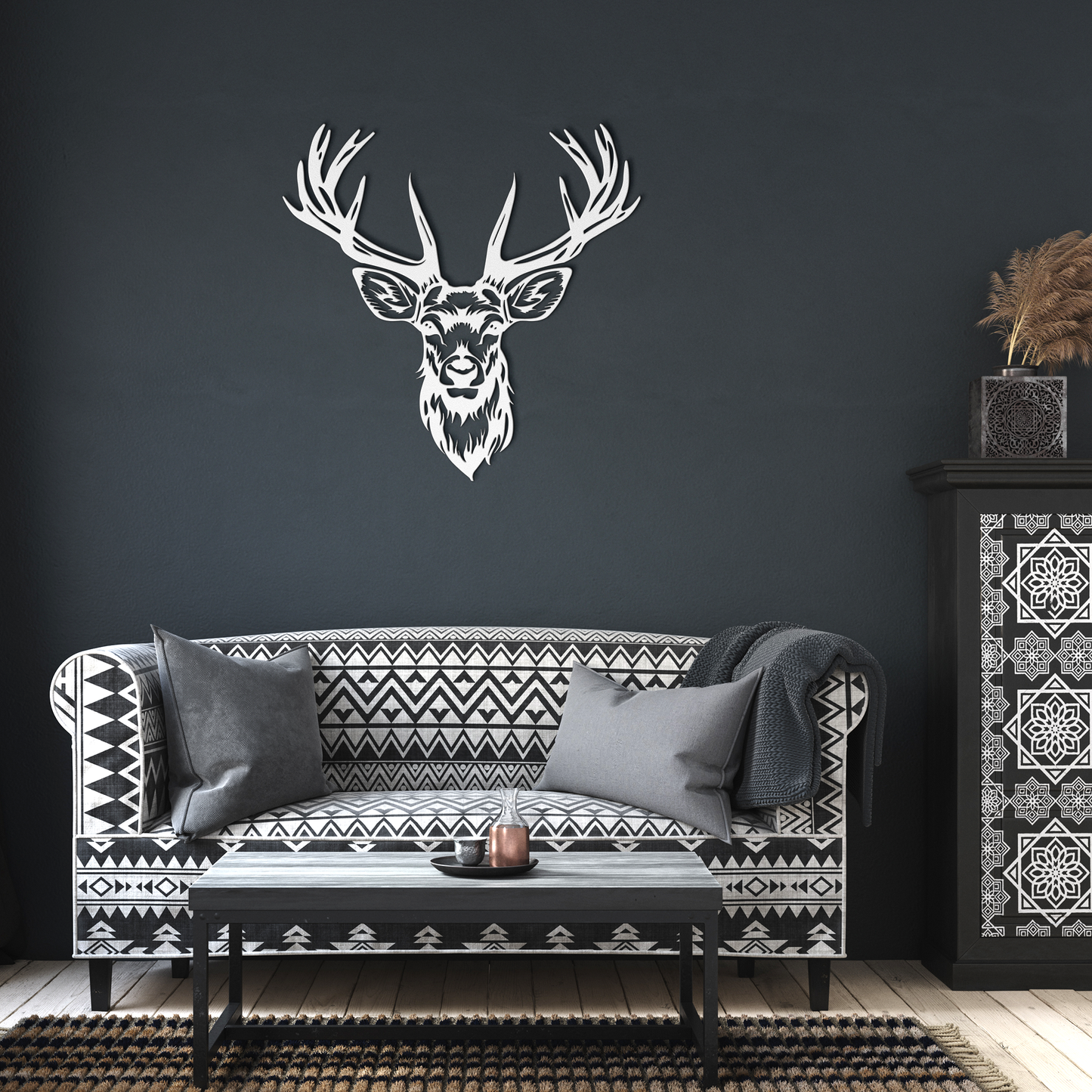 Deer_Head_Buck_Head_Steel_Metal_art_Hun_White_Dark_Living_Room_Mockup.png