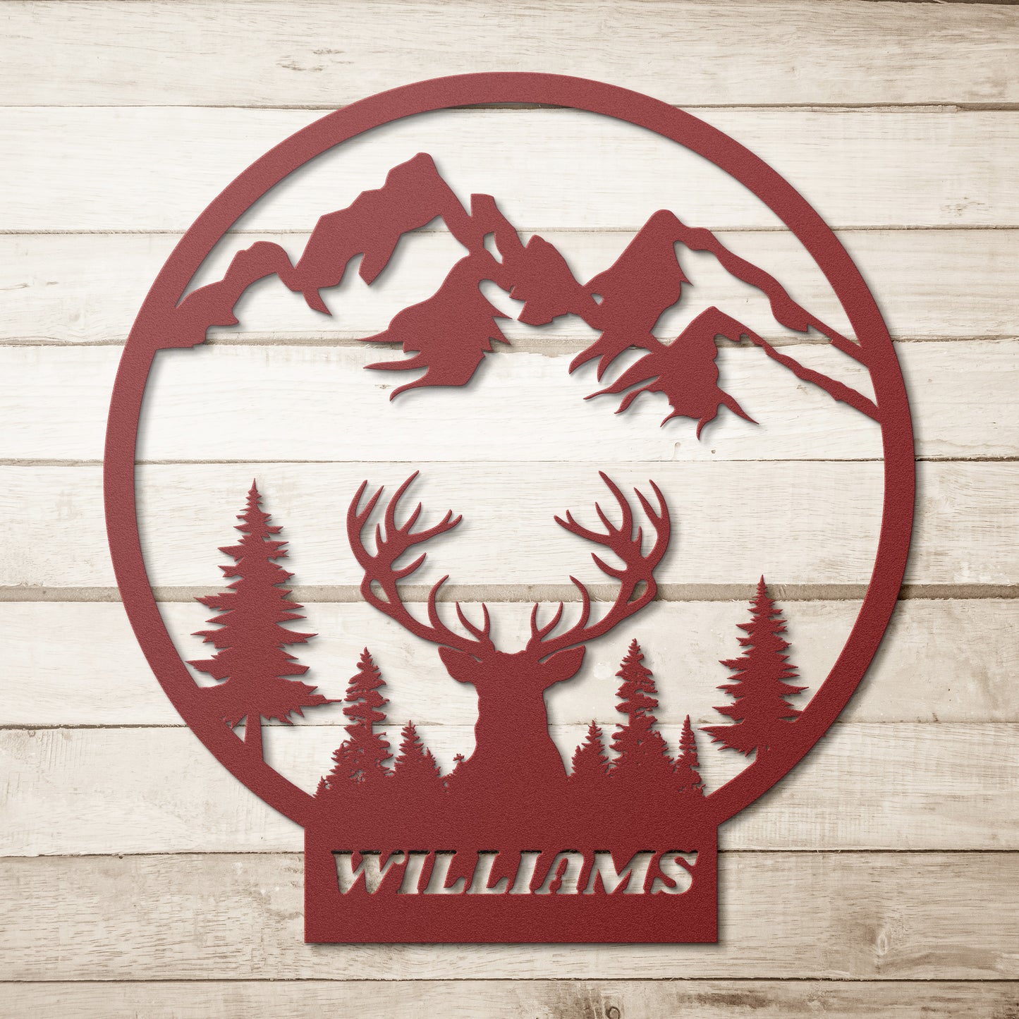 Deer Hunter Gift, Custom Family Name Sign, Last Name Deer Monogram Cabin Decor