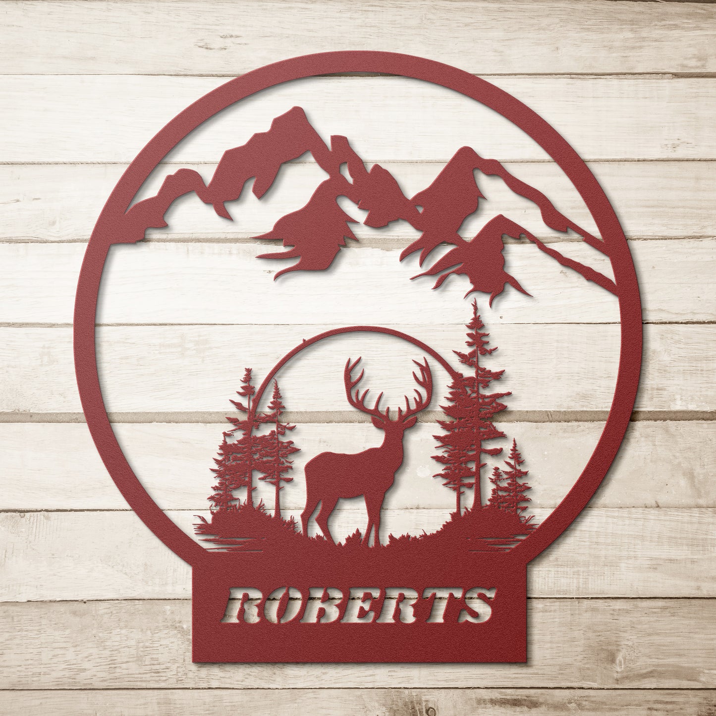 Deer Hunter Gift, Custom Family Name Sign, Last Name Deer Monogram Cabin Decor