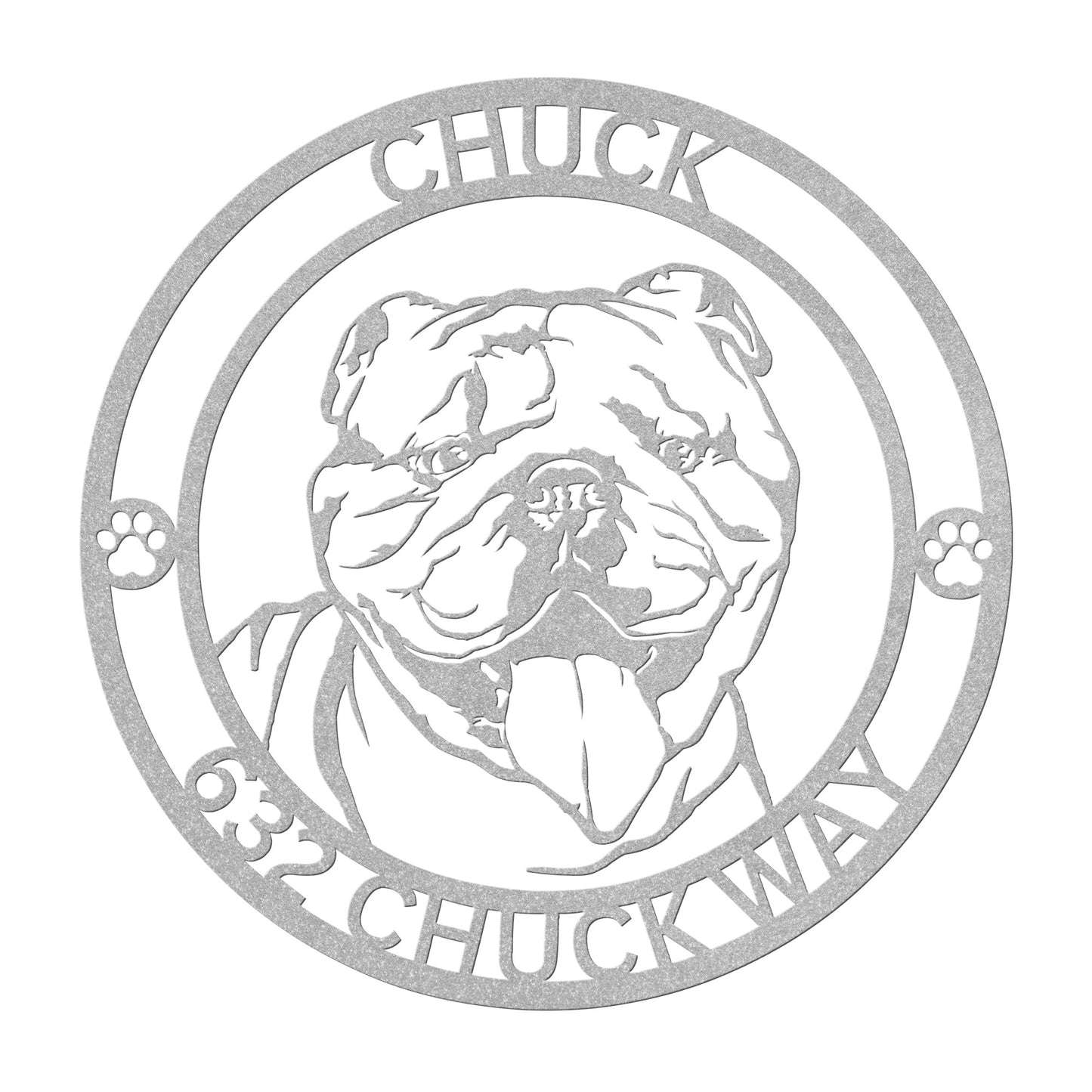 English Bulldog Address Metal Sign, Bulldog Address Sign, Housewarming Gift, Gift for Pet Owner, Home Decor Sign