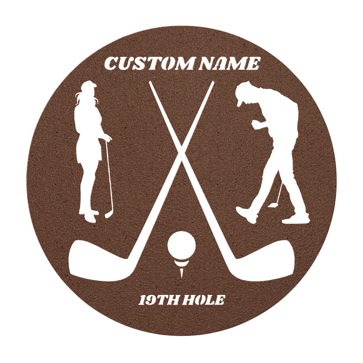 Golf Couple metal Sign, Monogram Metal Sign, Personalized Golfer Gift, Golf Clubs Sign, Golfing Metal Wall Art