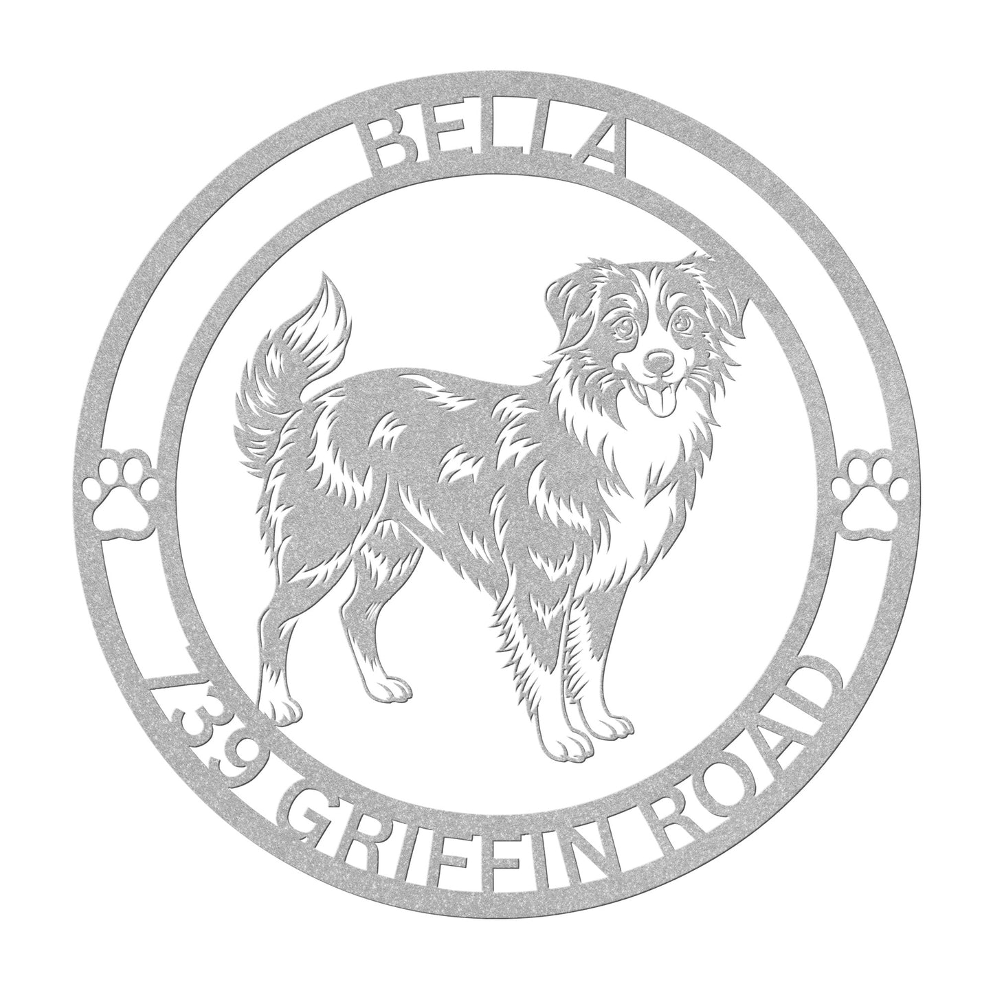 Personalized Australian shepherd Address Metal Sign, Gift for Pet Owner, Home Decor Sign, Australian shepherd Wall Hanging Art