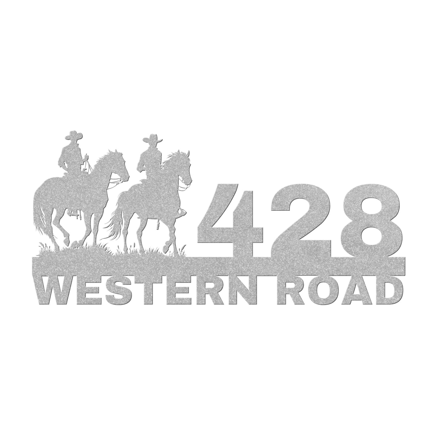 Personalized Cowboy Address Metal Sign, Custom Street Name Sign, Cowboy Home Number, Front Door Sign