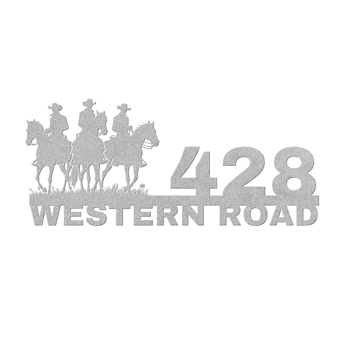 Personalized Cowboy Address Metal Sign, Custom Street Name Sign, Cowboy Home Number, Front Door Sign