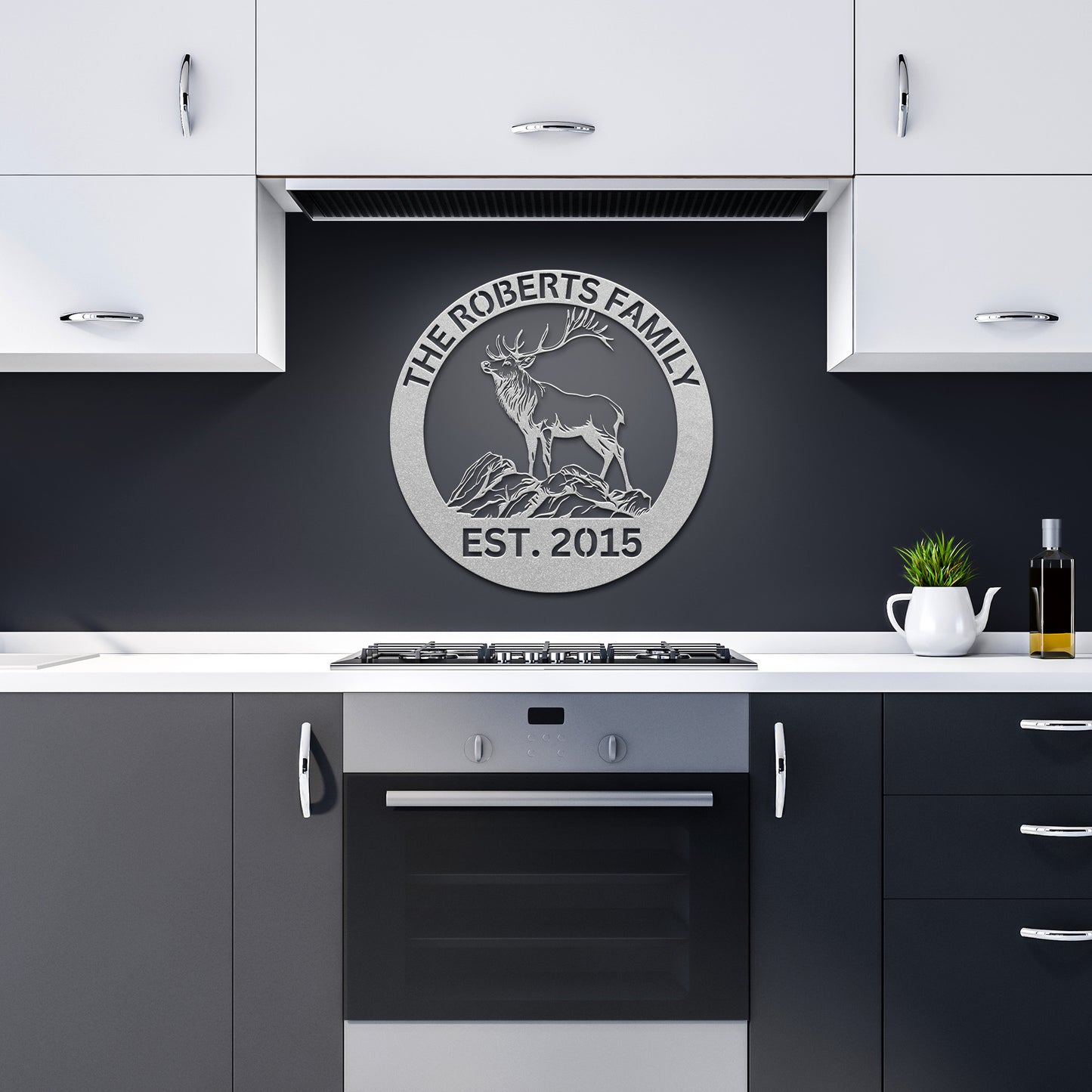 Personalized Family Name Deer Elk Metal Sign, Deer Buck Art, Cabin Decoration, Housewarming Gift