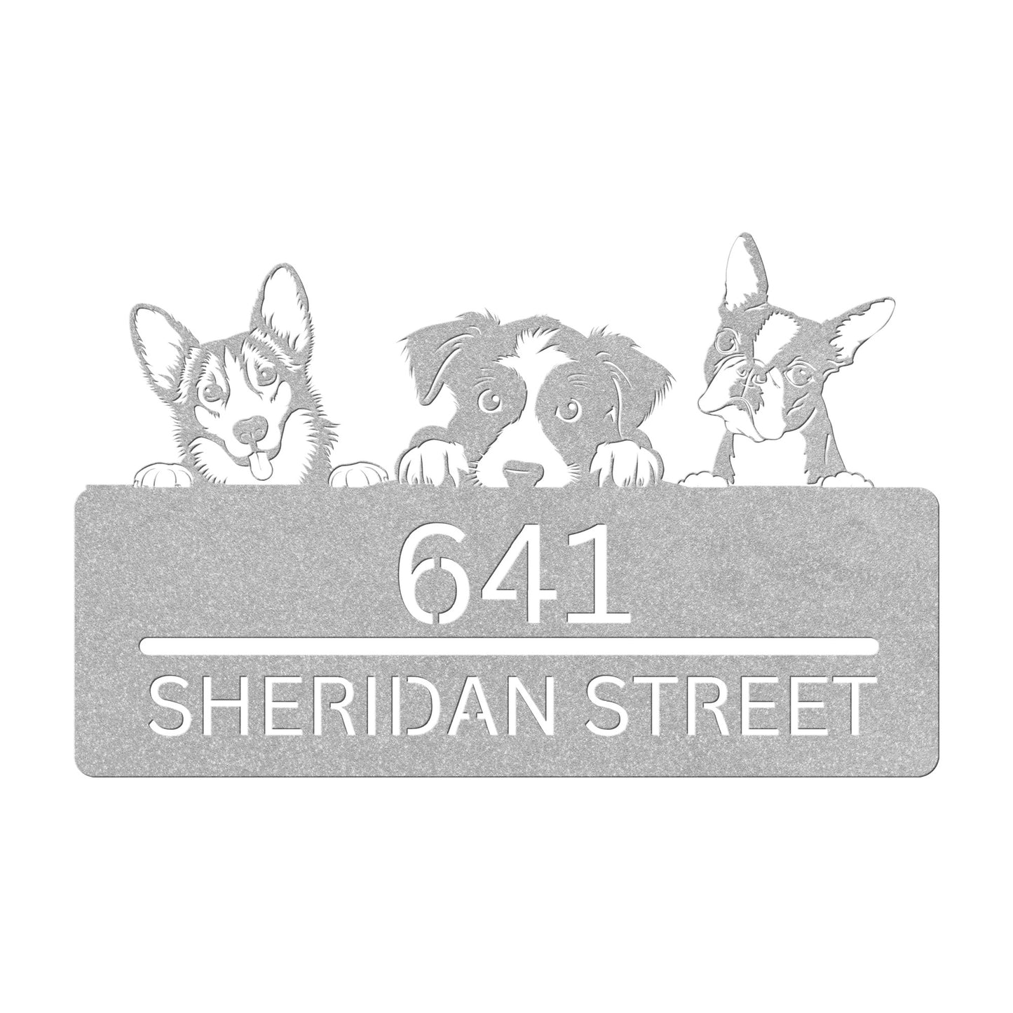 Personalized peeking dogs, House Number Hanging Address Sign, Dog Lovers Sign , Outdoor House Number