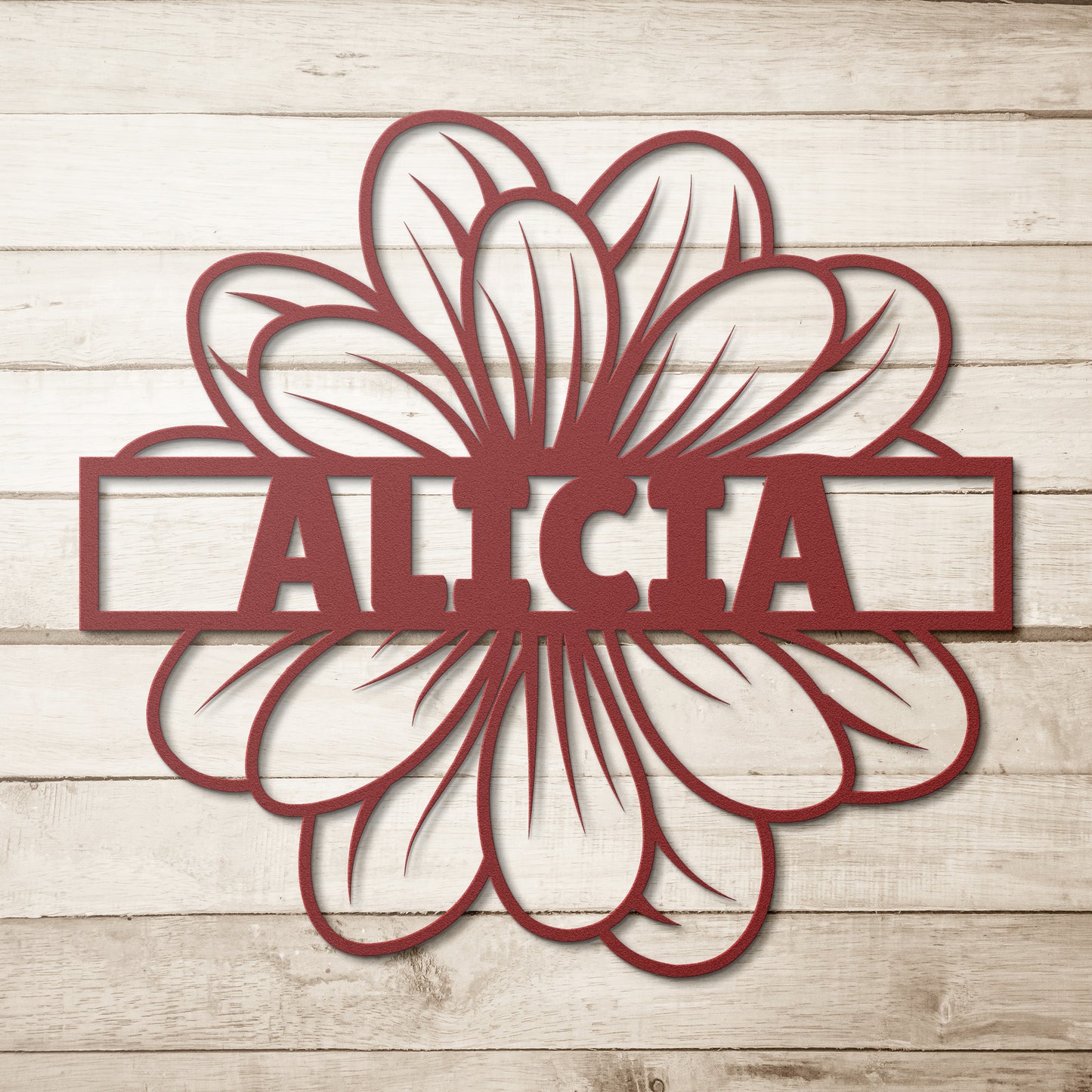 Sunflower Metal Sign Decor, Personalized Sunflower Gift for Her, Custom Flower Themed Door or Wall Hanger