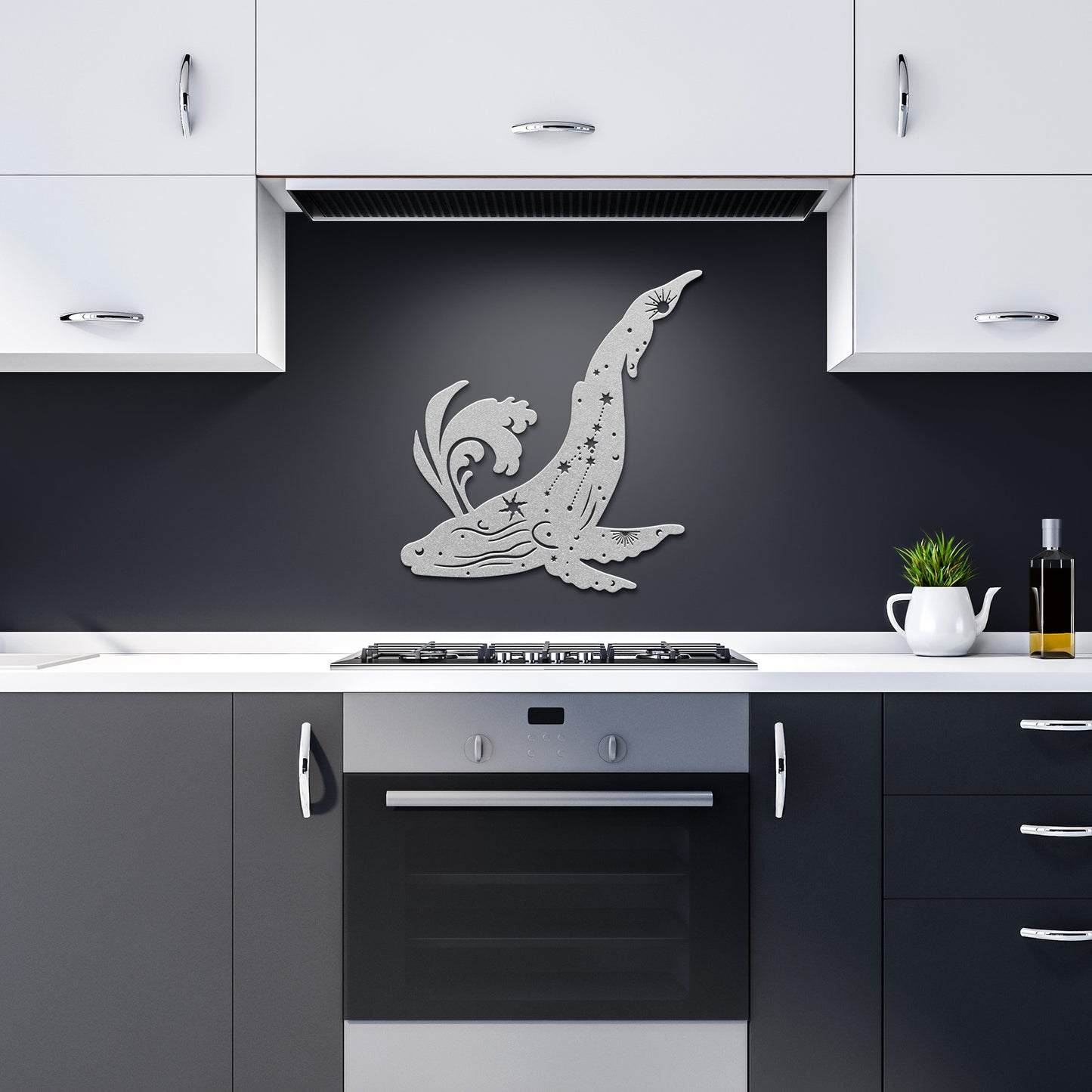 celestial Whale metal sign, Celestial Art, Home Decor, Metal Sign Wall Art