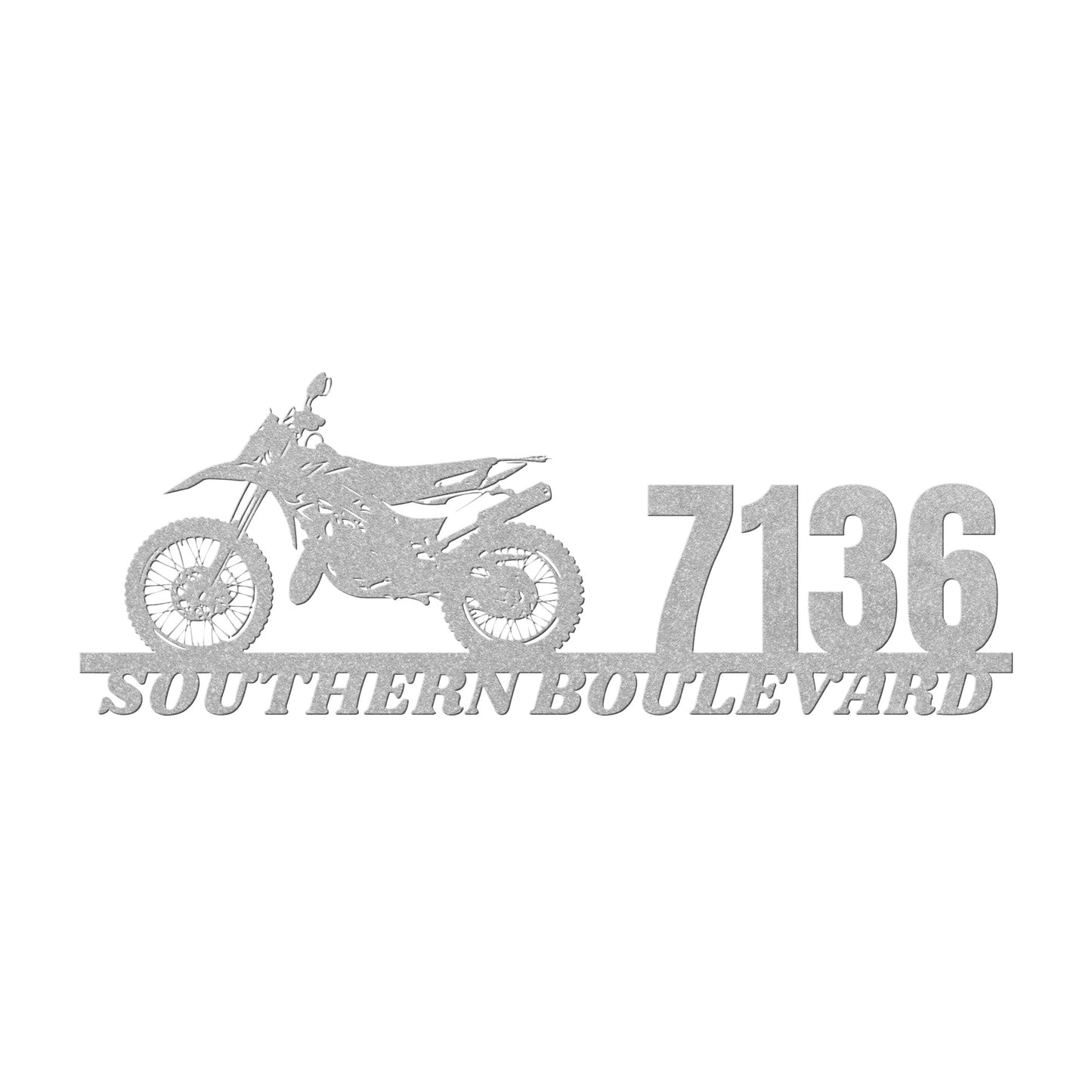 custom Motorcycle address metal sign, Dirt bike address sign