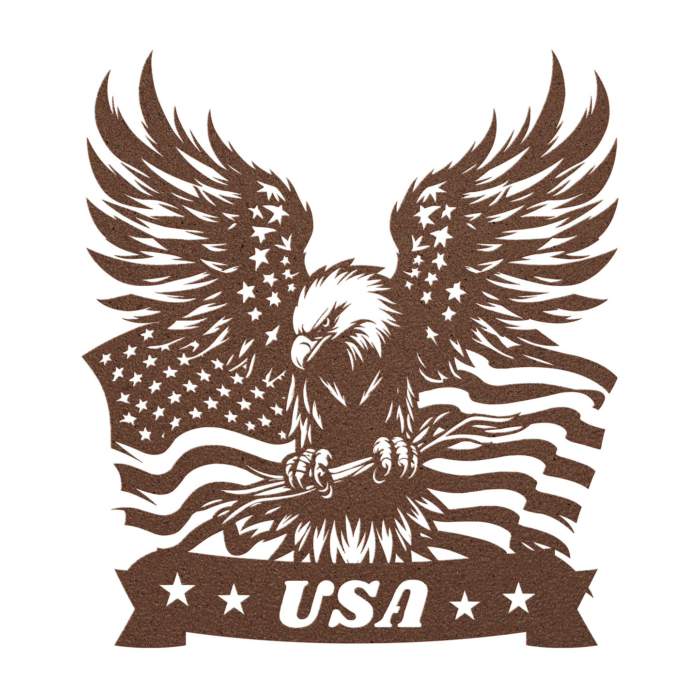 AMERICAN EAGLE METAL SIGN, USA FLAG, VETERAN GIFT, PATRIOTIC GIFT, WING SPREAD EAGLE With USA FLAG METAL SIGN