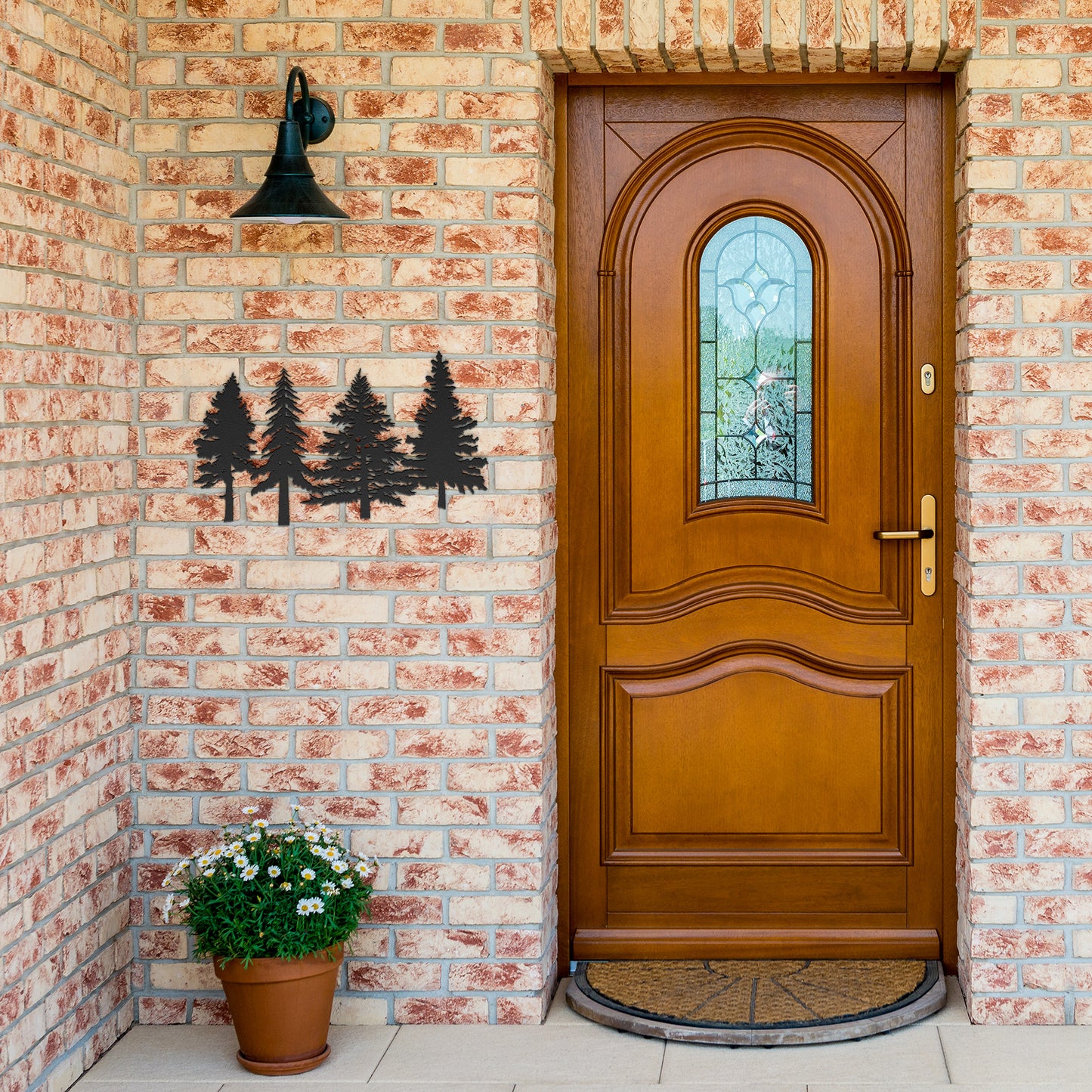 A Family of Pine Tree Forest Wall Art, Nature and Cabin Art, Evergreen Trees Metal Wall Decor