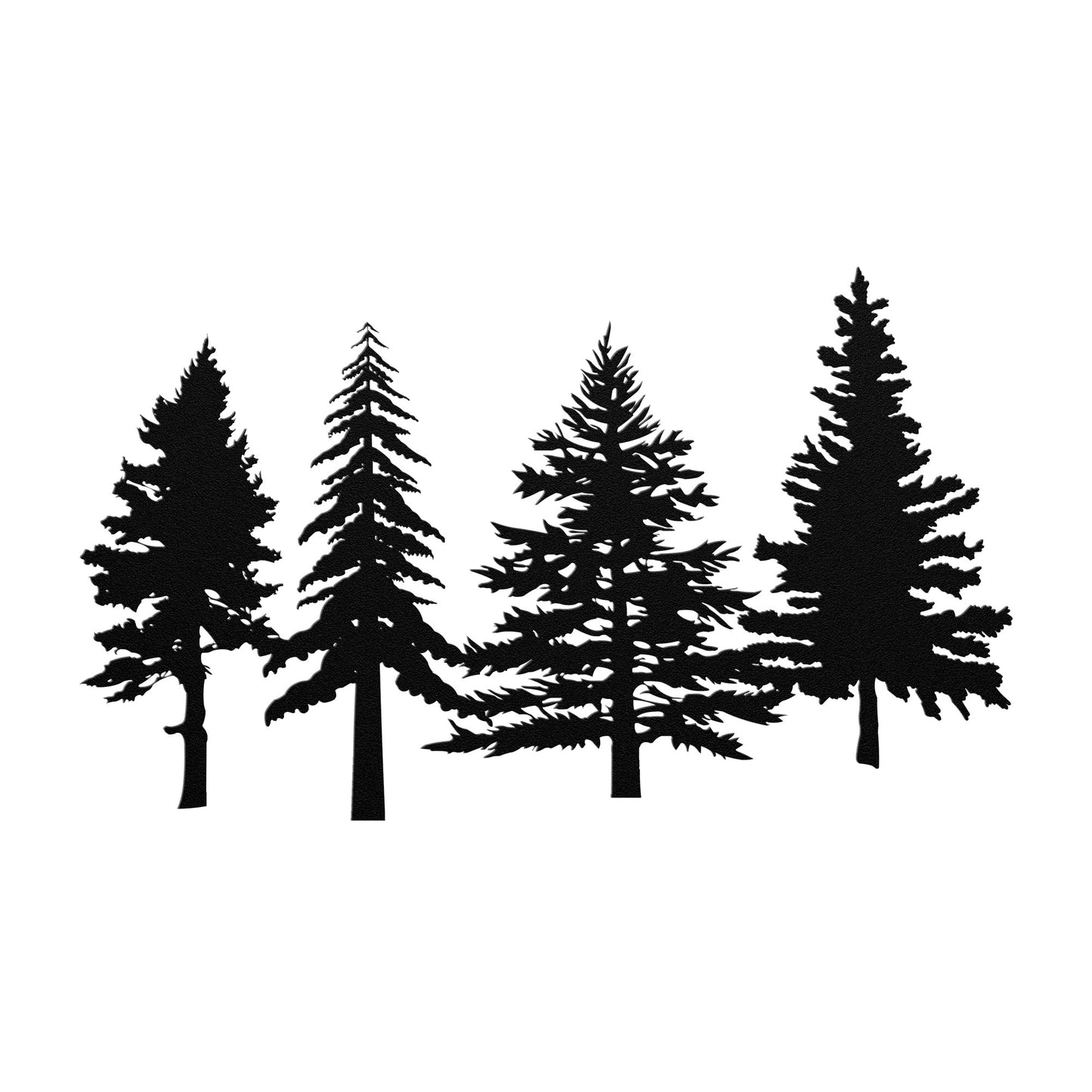A Family of Pine Tree Forest Wall Art, Nature and Cabin Art, Evergreen Trees Metal Wall Decor