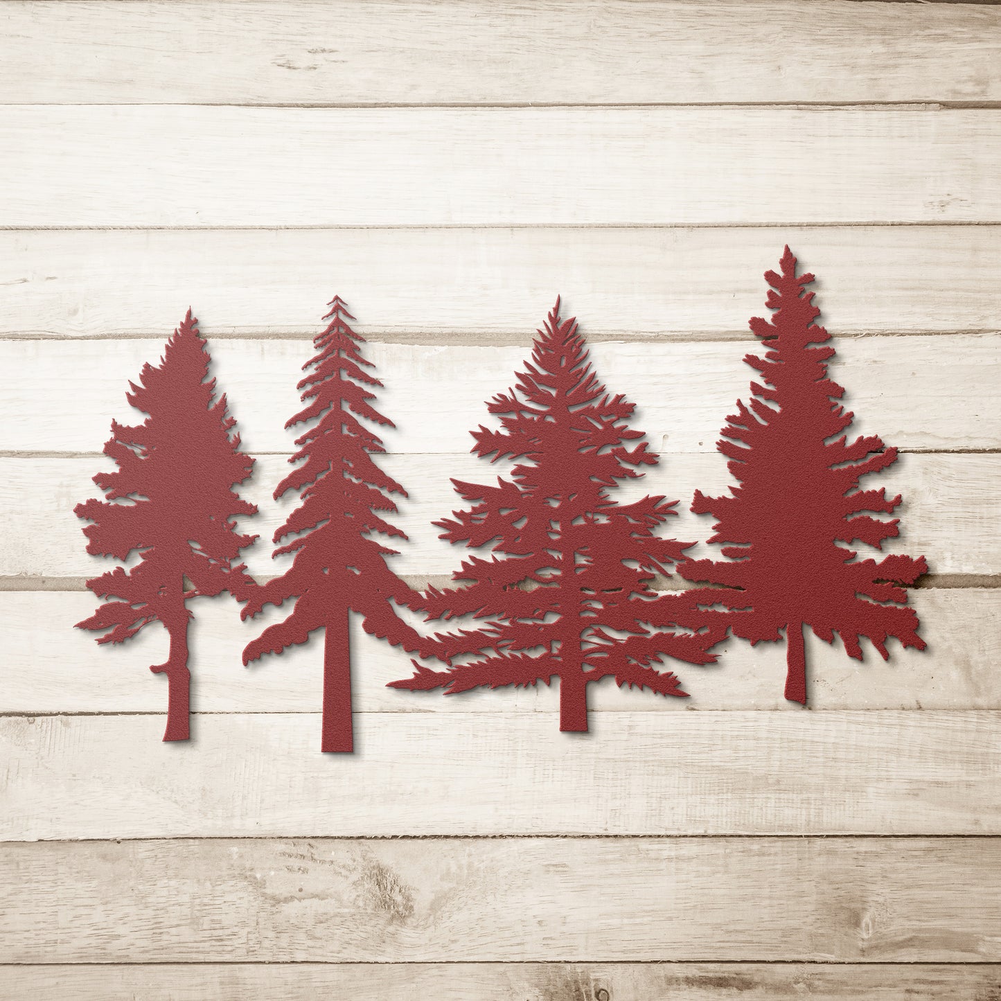 A Family of Pine Tree Forest Wall Art, Nature and Cabin Art, Evergreen Trees Metal Wall Decor