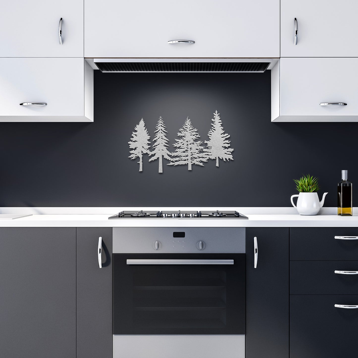 A Family of Pine Tree Forest Wall Art, Nature and Cabin Art, Evergreen Trees Metal Wall Decor