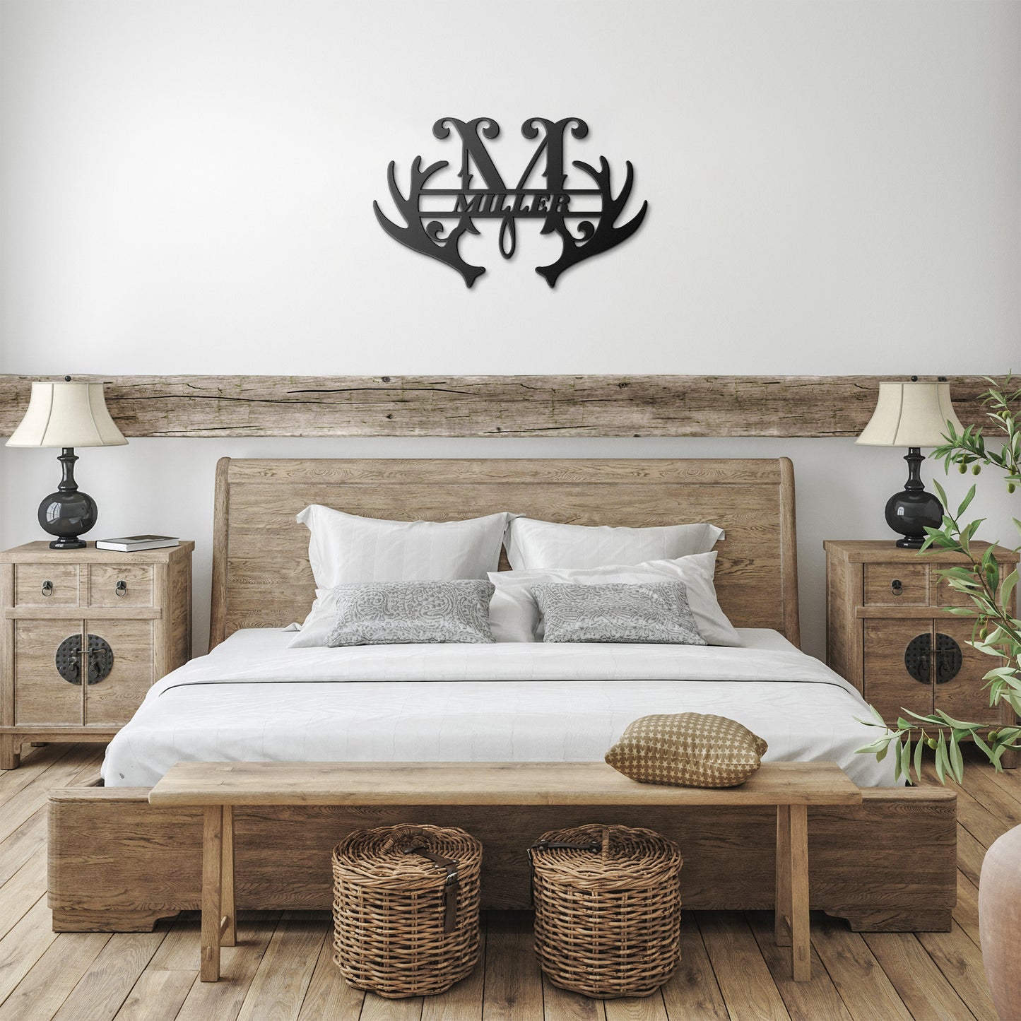 Antler Monogram Letter Sign, Christmas Gift for Him, Father's Day Gift, home decor