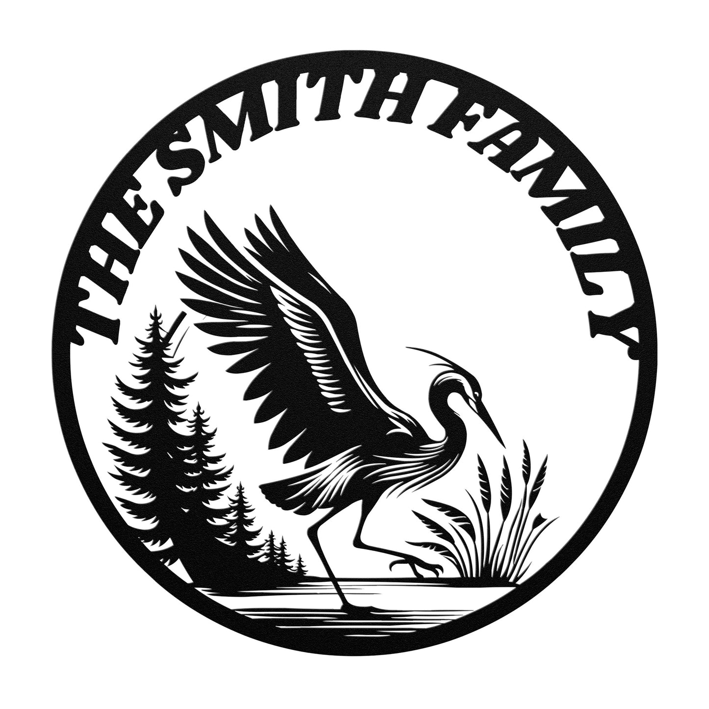 BLUE BIRD HERON FAMILY CUSTOM NAME