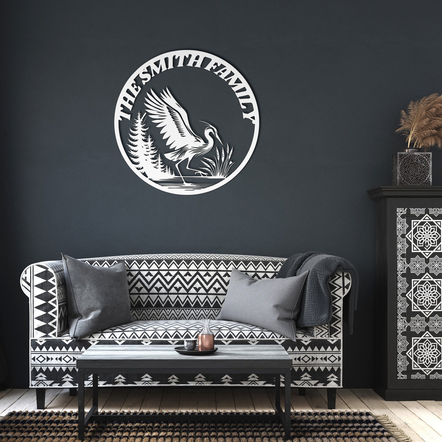 BLUE BIRD HERON FAMILY CUSTOM NAME