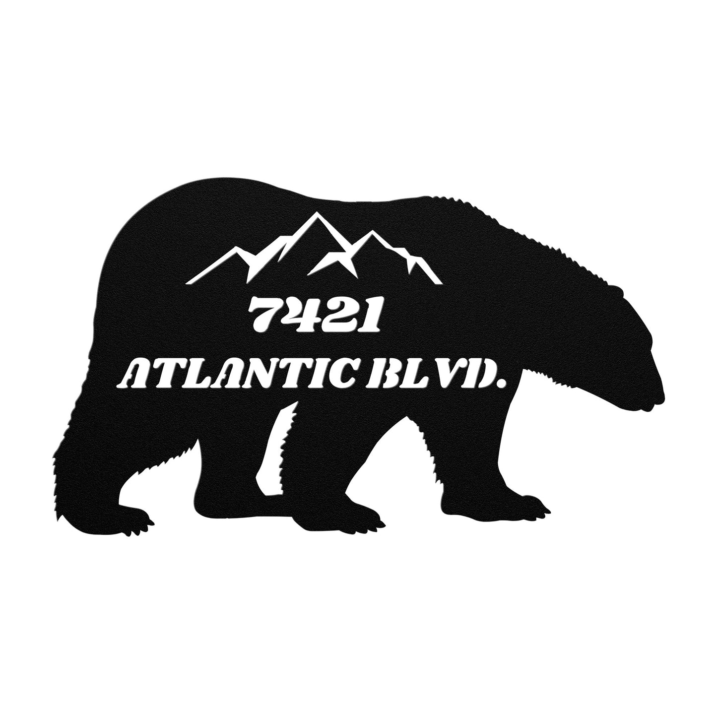 Bear Address House Sign, Custom Address Door Hanger, Personal Address Sign