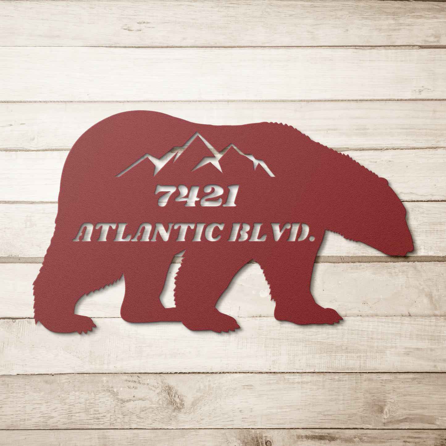 Bear Address House Sign, Custom Address Door Hanger, Personal Address Sign