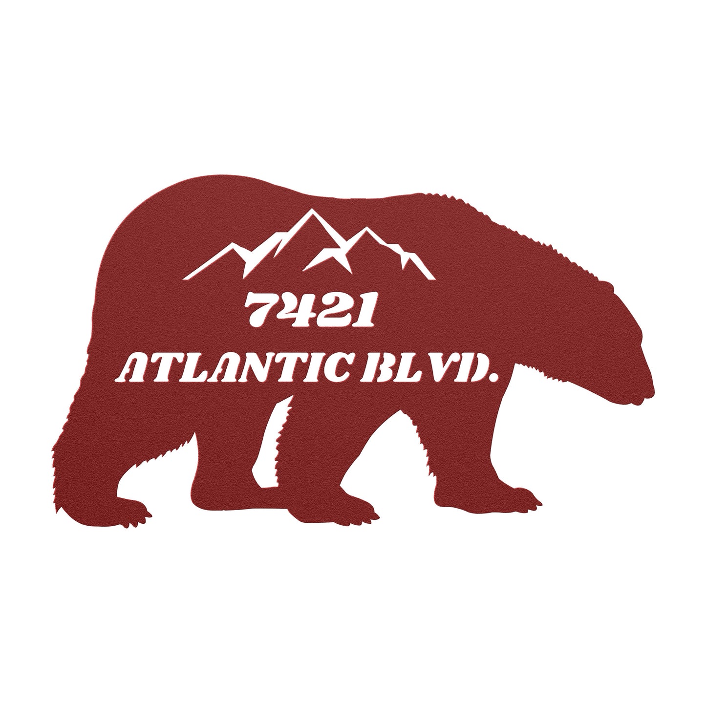 Bear Address House Sign, Custom Address Door Hanger, Personal Address Sign