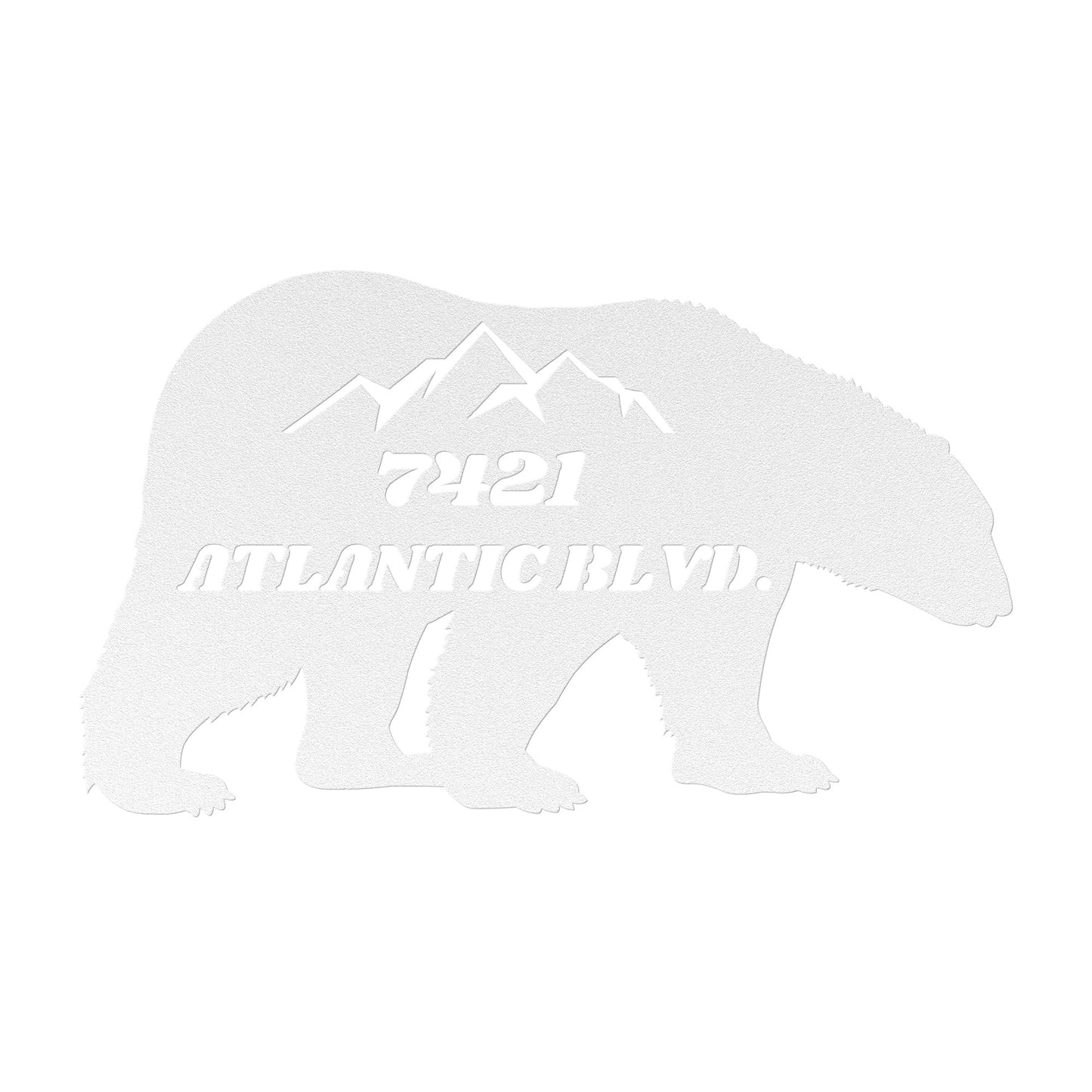 Bear Address House Sign, Custom Address Door Hanger, Personal Address Sign