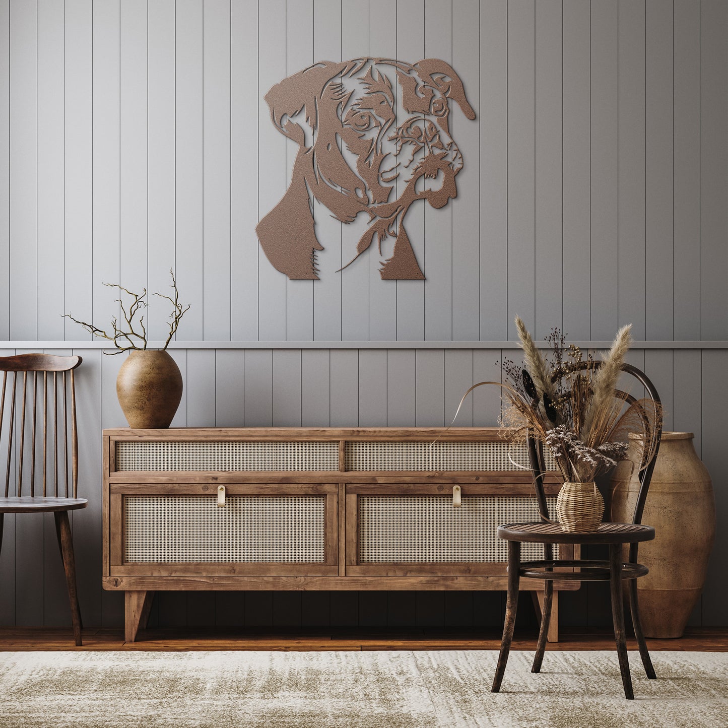 Boxer Dog Silhouette, Dog Lover Gift, Boxer Pet Owner Steel Sign, Boxer Dog Breed Metal Sign