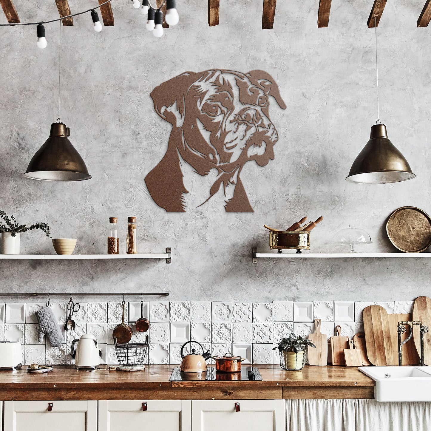 Boxer Dog Silhouette, Dog Lover Gift, Boxer Pet Owner Steel Sign, Boxer Dog Breed Metal Sign