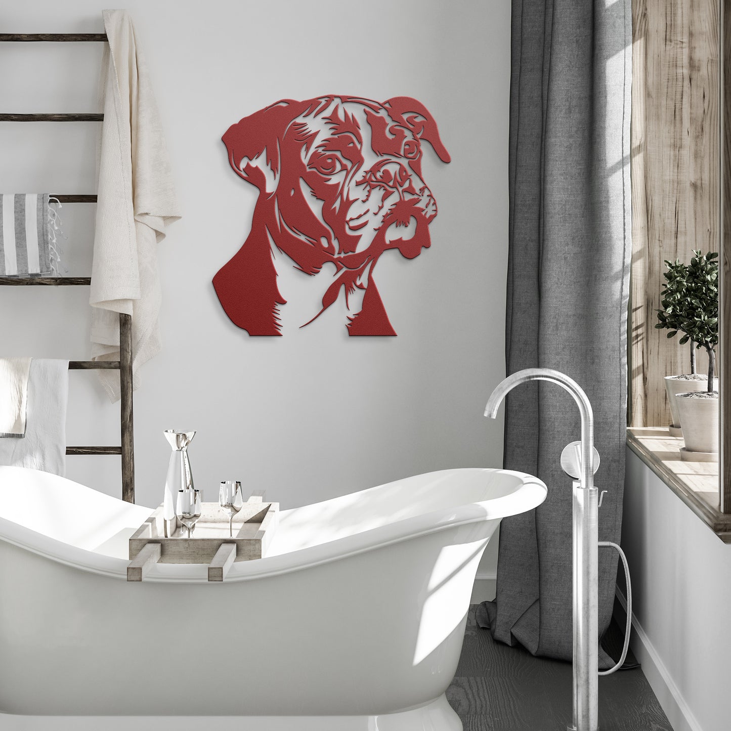 Boxer Dog Silhouette, Dog Lover Gift, Boxer Pet Owner Steel Sign, Boxer Dog Breed Metal Sign