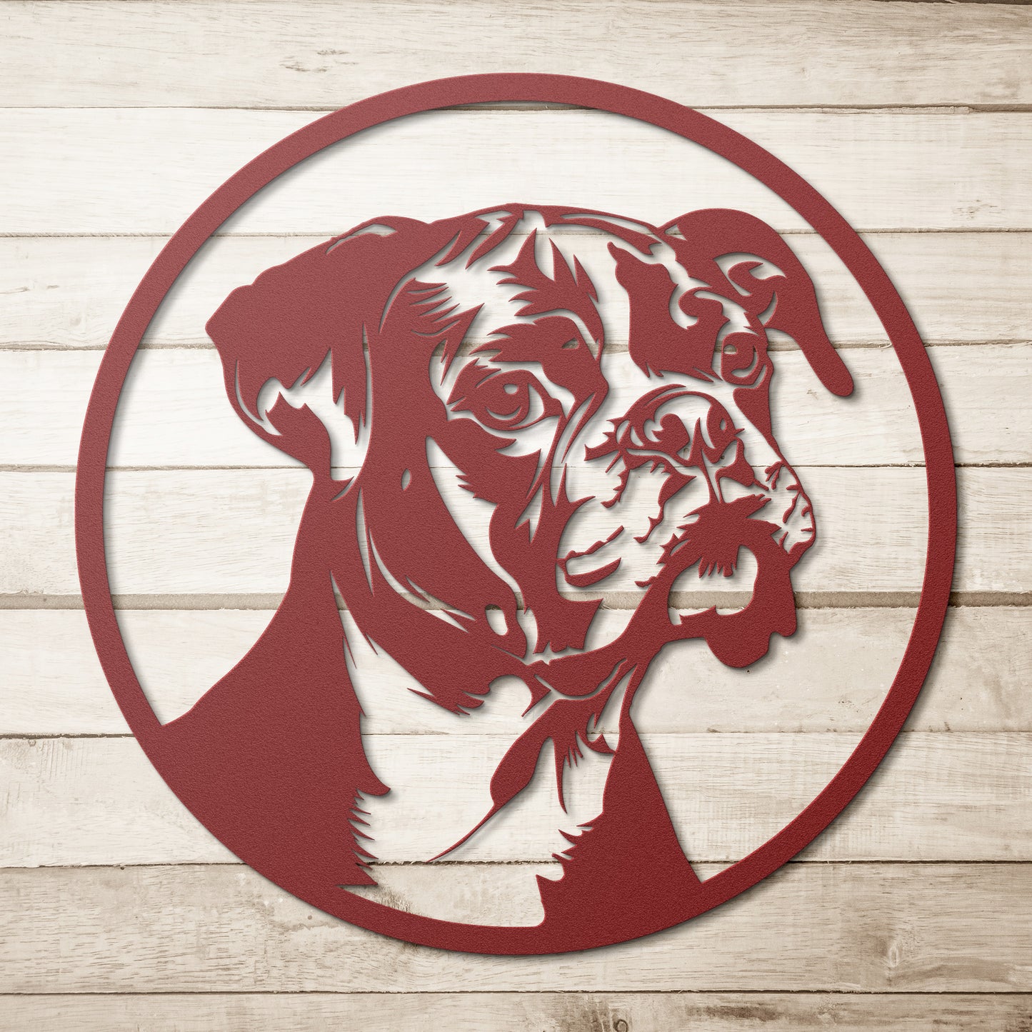 Boxer Dog Silhouette, Dog Lover Gift, Boxer Pet Owner Round Steel Sign, Boxer Dog Breed Metal Sign