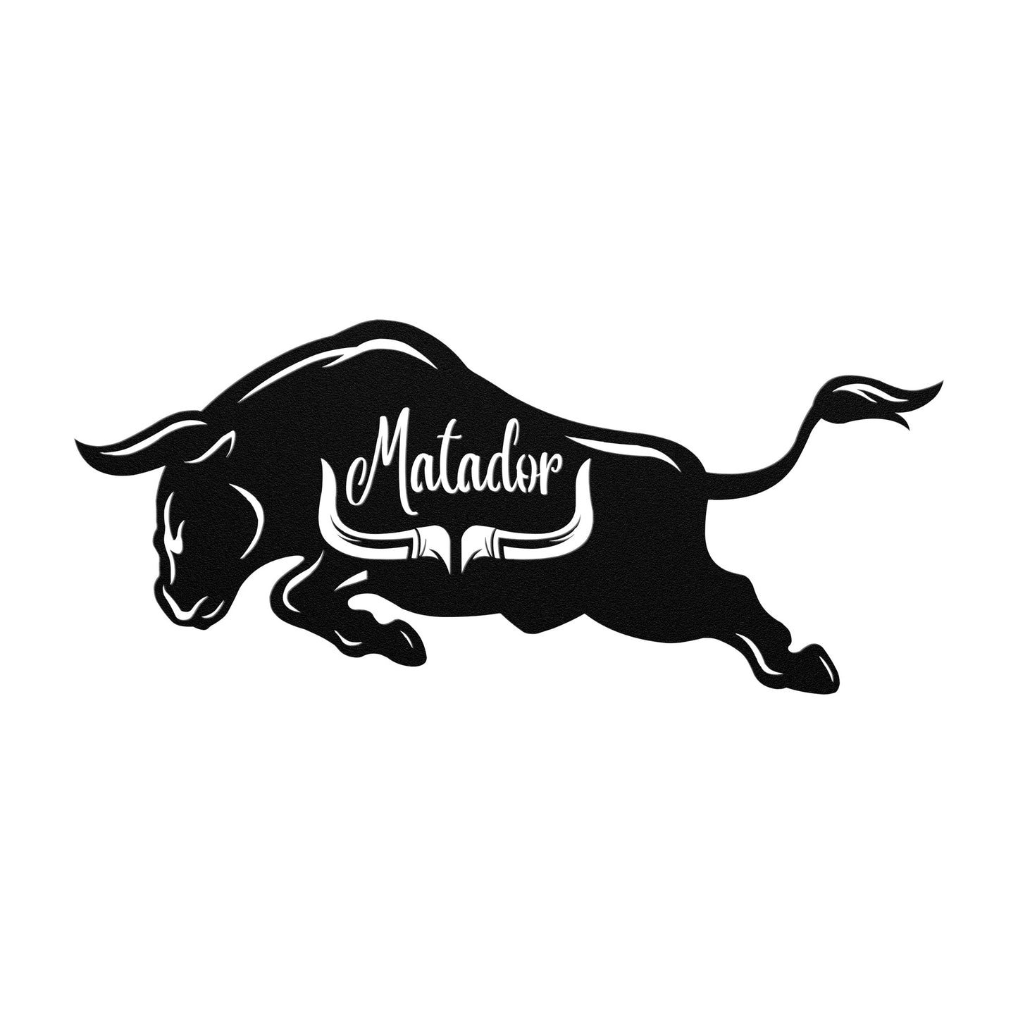 Bull Matador Metal Word Wall Art, Home Decor, Front Door & Living room Wall Art, Housewarming Gift, Rustic Metal Wall Art