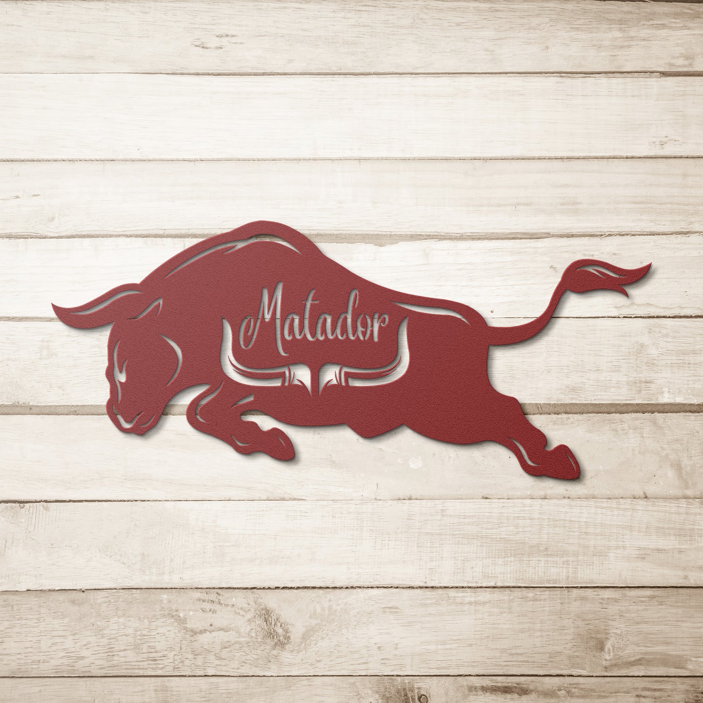 Bull Matador Metal Word Wall Art, Home Decor, Front Door & Living room Wall Art, Housewarming Gift, Rustic Metal Wall Art