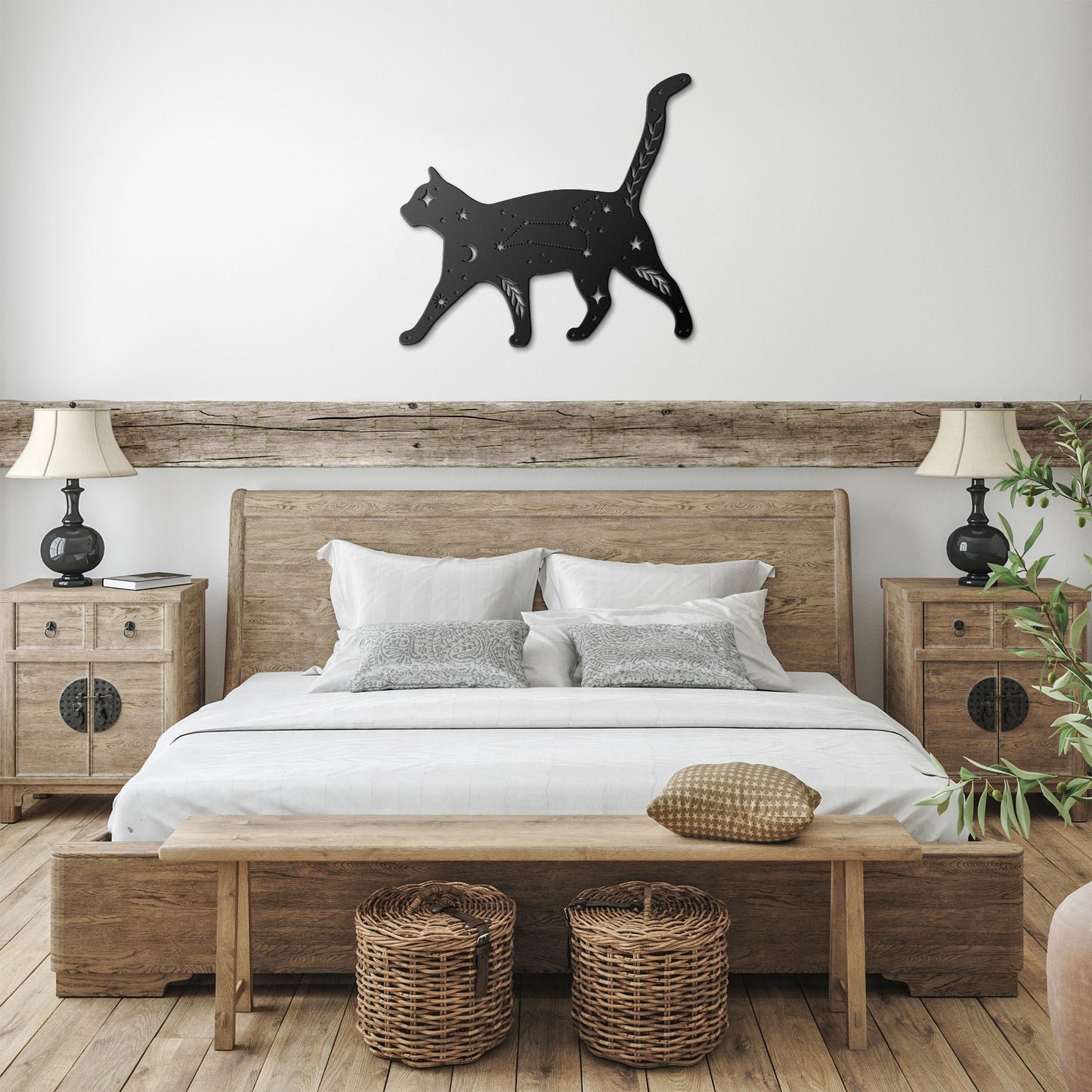 Celestial Cat and Moon Design, Mystical Moon Wall Art, Room Decor, Home Decor, Metal Sign Wall Art
