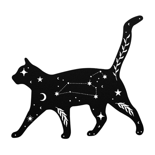 Celestial Cat and Moon Design, Mystical Moon Wall Art, Room Decor, Home Decor, Metal Sign Wall Art