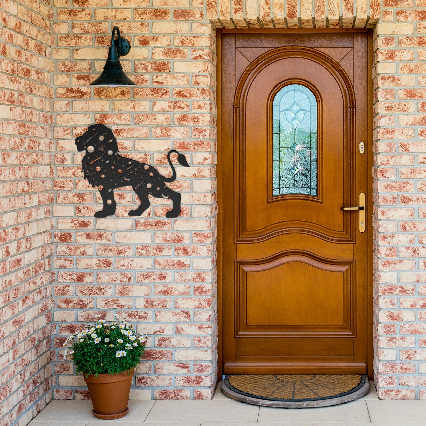 Celestial Lion Metal Sign, Cosmic lion Mystical Moon Wall Art, Room Decor, Home Decor, Metal Sign Wall Art