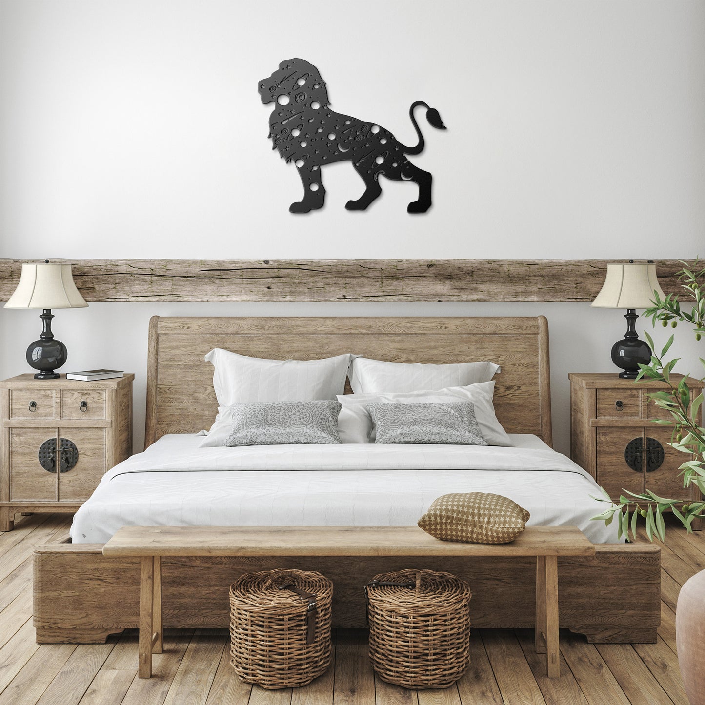 Celestial Lion Metal Sign, Cosmic lion Mystical Moon Wall Art, Room Decor, Home Decor, Metal Sign Wall Art