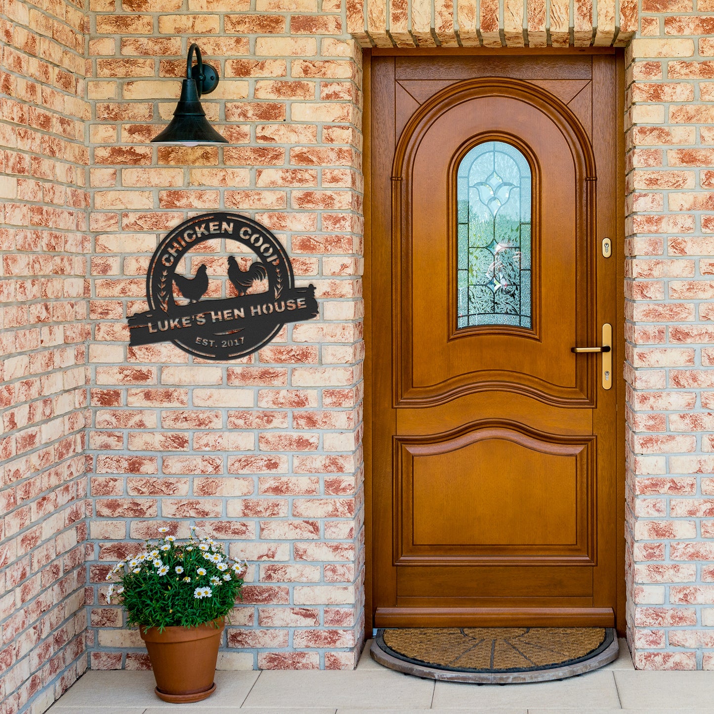 Chicken coop Metal Sign Wall Art, Personalized Hen House Sign, Rooster Metal Sign, Farmhouse Decor, Metal Farm Sign.