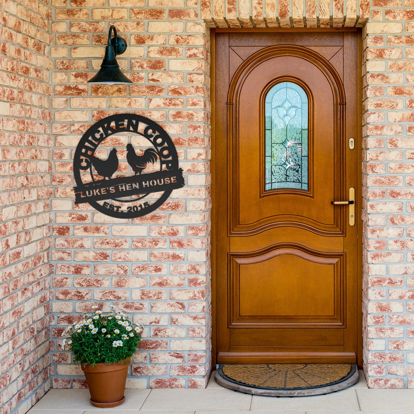 Chicken coop Metal Sign Wall Art, Personalized Hen House Sign, Rooster Metal Sign, Farmhouse Decor, Metal Farm Sign.