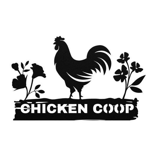Chicken coop Metal Sign Wall Art, Personalized Hen House Sign, Rooster Metal Sign, Farmhouse Decor, Metal Farm Sign.