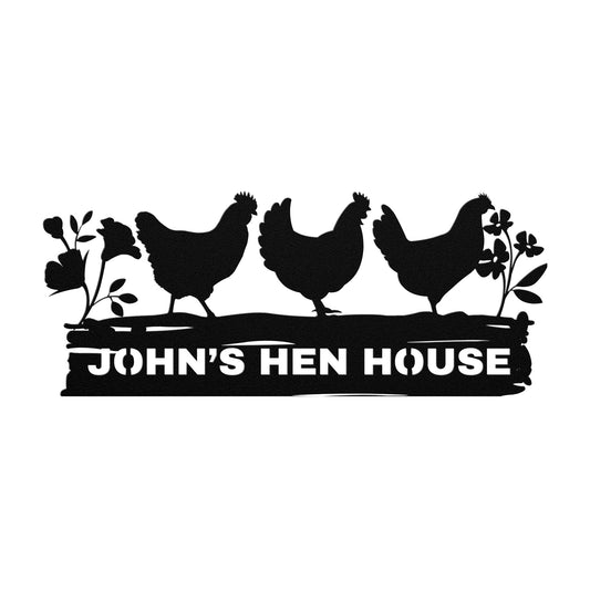 Chicken coop Metal Sign Wall Art, Personalized Hen House Sign, Rooster Metal Sign, Farmhouse Decor, Metal Farm Sign.