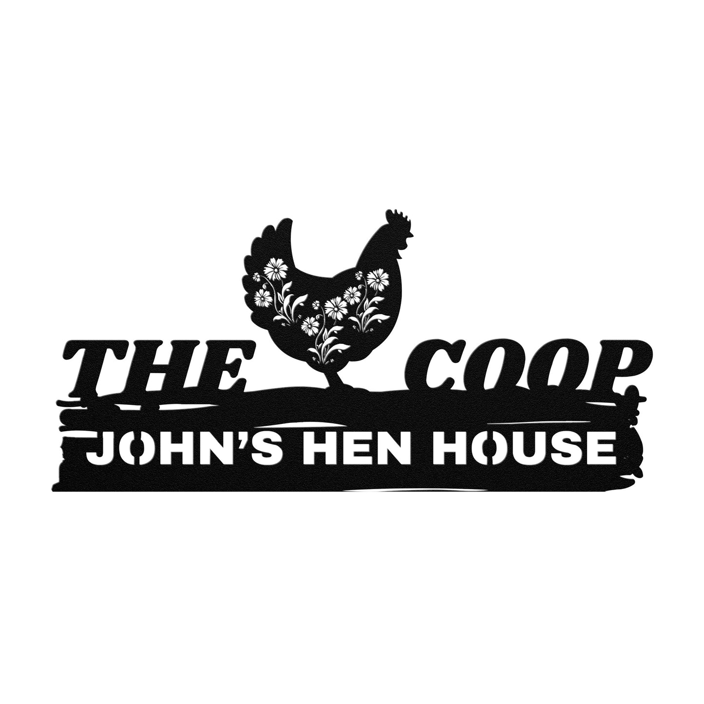 Chicken coop Metal Sign Wall Art, Personalized Hen House Sign, Rooster Metal Sign, Farmhouse Decor, Metal Farm Sign.
