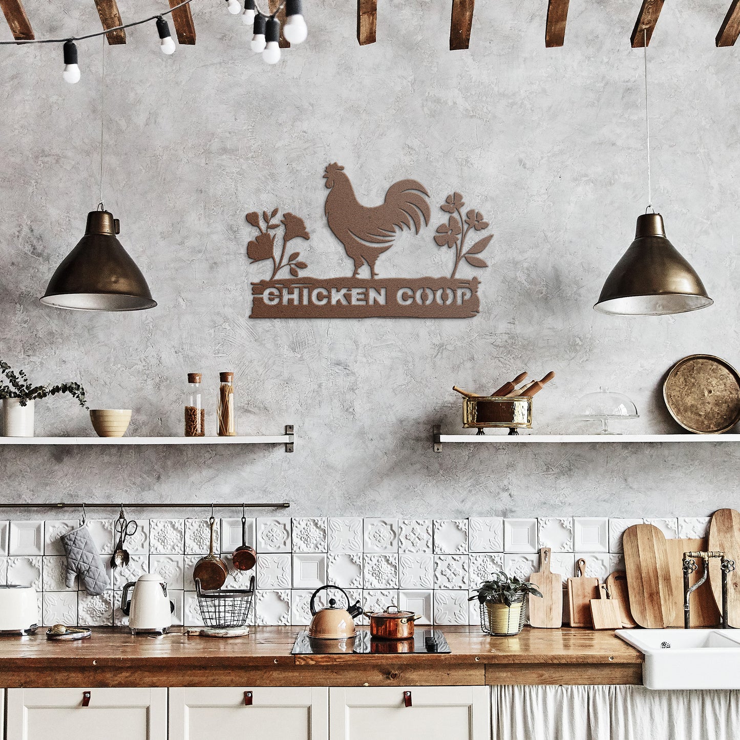 Chicken coop Metal Sign Wall Art, Personalized Hen House Sign, Rooster Metal Sign, Farmhouse Decor, Metal Farm Sign.