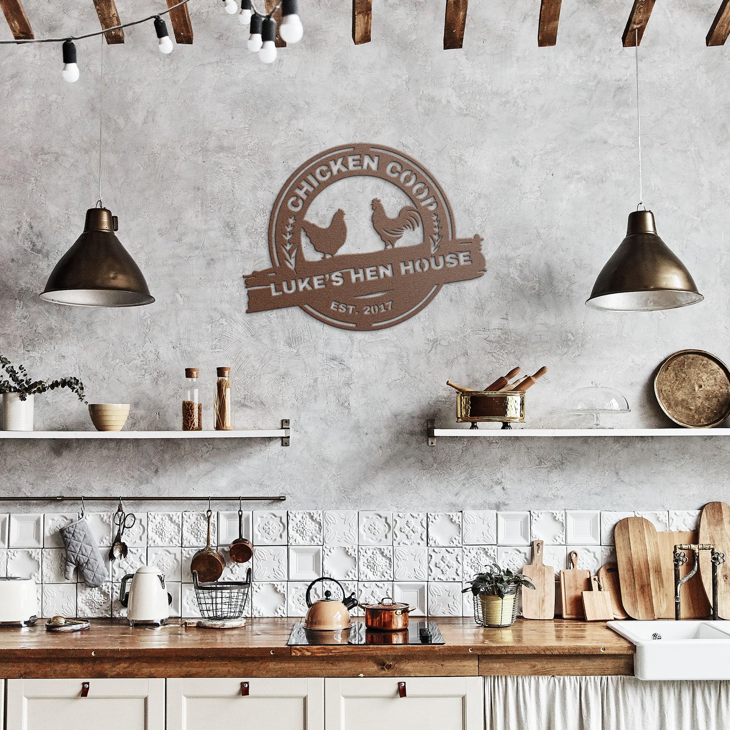 Chicken coop Metal Sign Wall Art, Personalized Hen House Sign, Rooster Metal Sign, Farmhouse Decor, Metal Farm Sign.